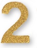 number-2-glitter-gold